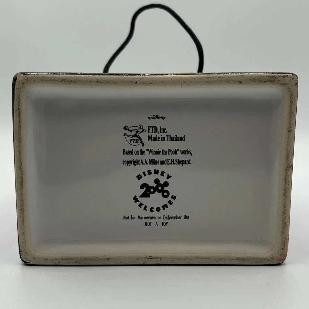Vintage Disney FTD Winnie the Pooh Halloween Ceramic Gift Bag Planter Vase 2000